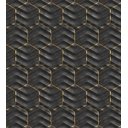 Ver imagem 2 de Papel De Parede Para Quarto Sala Com Detalhe Dourado Preto Efeito 3D