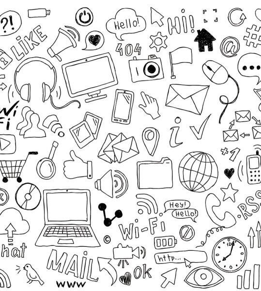 Papel De Parede Rede Social Para Sala Quarto Branco Preto