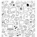 Ver imagem 1 de Papel De Parede Rede Social Para Sala Quarto Branco Preto