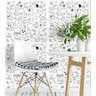 Papel De Parede Rede Social Para Sala Quarto Branco Preto - 2