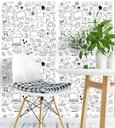 Ver imagem 2 de Papel De Parede Rede Social Para Sala Quarto Branco Preto