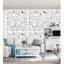 Ver imagem 3 de Papel De Parede Rede Social Para Sala Quarto Branco Preto