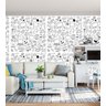 Papel De Parede Rede Social Para Sala Quarto Branco Preto - 3