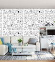 Ver imagem 3 de Papel De Parede Rede Social Para Sala Quarto Branco Preto
