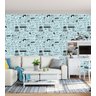 Papel De Parede Media Social Para Sala Quarto Tons De Azul Preto - 3