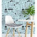 Ver imagem 4 de Papel De Parede Media Social Para Sala Quarto Tons De Azul Preto