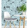 Papel De Parede Media Social Para Sala Quarto Tons De Azul Preto - 4