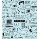 Ver imagem 1 de Papel De Parede Media Social Para Sala Quarto Tons De Azul Preto