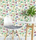 Ver imagem 1 de Papel De Parede Para Quarto De Criança Infantil Cor Branco Com Detalhes Colorido
