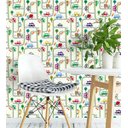 Ver imagem 1 de Papel De Parede Para Quarto De Criança Infantil Cor Branco Com Detalhes Colorido