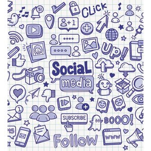 Papel De Parede Para Sala Quarto Social Media Tons De Azul E Cinza