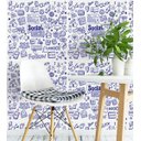 Ver imagem 4 de Papel De Parede Para Sala Quarto Social Media Tons De Azul E Cinza