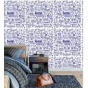 Ver imagem 3 de Papel De Parede Para Sala Quarto Social Media Tons De Azul E Cinza
