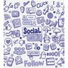 Papel De Parede Social Media Tons De Azul E Cinza Para Sala Quarto - 2