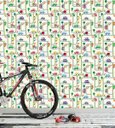 Ver imagem 3 de Papel De Parede Infantil Para Quarto Sala Cor Branco Com Detalhes Colorido