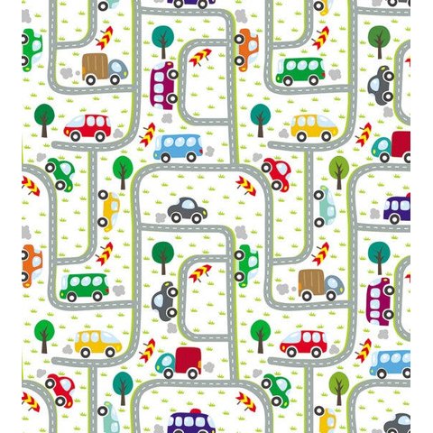 Papel De Parede Infantil Para Quarto Sala Cor Branco Com Detalhes Colorido