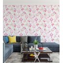 Ver imagem 2 de Papel De Parede Filtro Dos Sonhos Beija Flor Branco Com Tons De Rosa E Verde Para Quarto Sala