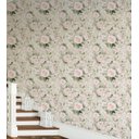 Ver imagem 4 de Papel De Parede Flores Em Tons De Rosa Claro Com Detalhes Verde Para Sala Quarto