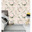 Ver imagem 1 de Papel De Parede Flores Em Tons De Rosa Claro Com Detalhes Verde Para Sala Quarto