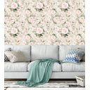 Ver imagem 2 de Papel De Parede Flores Em Tons De Rosa Claro Com Detalhes Verde Para Sala Quarto