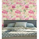 Ver imagem 4 de Papel De Parede Com Flores Rosa Para Sala Quarto Com Fundo Salmão Claro