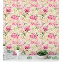 Ver imagem 3 de Papel De Parede Com Flores Rosa Para Sala Quarto Com Fundo Salmão Claro