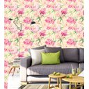 Ver imagem 1 de Papel De Parede Com Flores Rosa Para Sala Quarto Com Fundo Salmão Claro