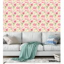 Ver imagem 1 de Papel De Parede Para Sala Quarto Flores Rosa Com Fundo Em Tons De Rosa