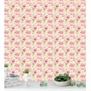 Ver imagem 2 de Papel De Parede Para Sala Quarto Flores Rosa Com Fundo Em Tons De Rosa