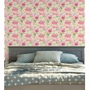 Ver imagem 3 de Papel De Parede Para Sala Quarto Flores Rosa Com Fundo Em Tons De Rosa