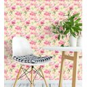 Ver imagem 4 de Papel De Parede Para Sala Quarto Flores Rosa Com Fundo Em Tons De Rosa