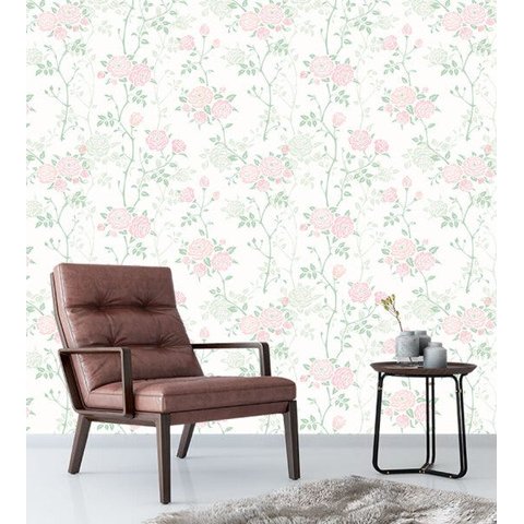 Papel De Parede Para Sala Quarto Tons De Cinza Rosa E Verde