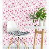 Papel De Parede Com Fundo Rosa Desenho De Flores Na Cor Rosa Para Sala Quarto - 4