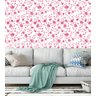 Papel De Parede Com Fundo Rosa Desenho De Flores Na Cor Rosa Para Sala Quarto - 2