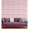 Papel De Parede Com Fundo Rosa Desenho De Flores Na Cor Rosa Para Sala Quarto - 1