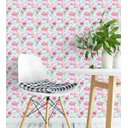 Ver imagem 1 de Papel De Parede Flores Rosa Com Fundo Azul Para Sala Quarto