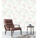 Ver imagem 2 de Papel De Parede Para Decoração Em Tons De Cinza Rosa E Verde Para Quarto Sala