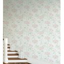Ver imagem 1 de Papel De Parede Para Decoração Em Tons De Cinza Rosa E Verde Para Quarto Sala