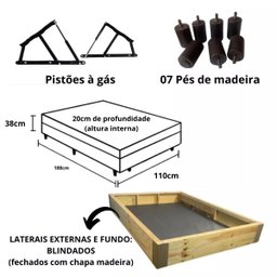 Cama Box Baú Solteirão / Viúva 110x188 - Reforçada - 3
