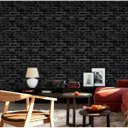Ver imagem 2 de Papel De Parede Efeito Tijolinho Preto Para Sala Quarto
