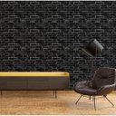 Ver imagem 1 de Papel De Parede Efeito Tijolinho Preto Para Sala Quarto
