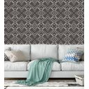 Ver imagem 2 de Papel De Parede Para Sala Quarto Com Efeito 3D Tons De Cinza E Preto Geometrico