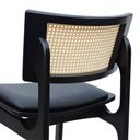 Ver imagem 4 de Banqueta Alta Bistrô Apollo Encosto Telinha Natural e Assento Anatômico - Preto Estofado Corano