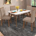 Ver imagem 1 de Mesa de Jantar 4 Lugares 1,20x0,90 Toulon Oblongo Off White