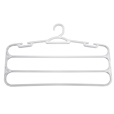 Cabide Cristal para Calças 3 Divisórias Reforçado - Organizador de Calças Antideslizante Premium