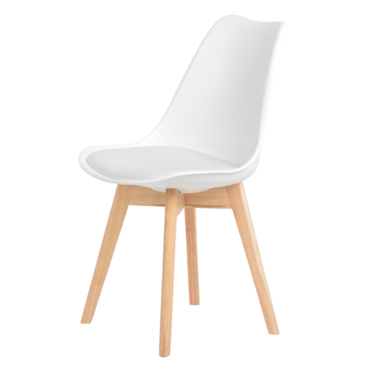 Cadeira Leda Branca - Charles Eames Wood com Almofada