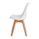 Ver imagem 3 de Cadeira Saarinen Leda Polipropileno Branca Base Wood com Almofada