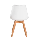Ver imagem 4 de Cadeira Saarinen Leda Polipropileno Branca Base Wood com Almofada