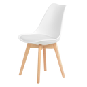 Ver imagem 1 de Cadeira Saarinen Leda Polipropileno Branca Base Wood com Almofada