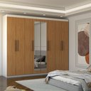 Ver imagem 1 de Guarda-roupa Casal Nirvana Plus 8 Portas 4 gavetas com Espelho Branco/cinamomo - Panorama Móveis
